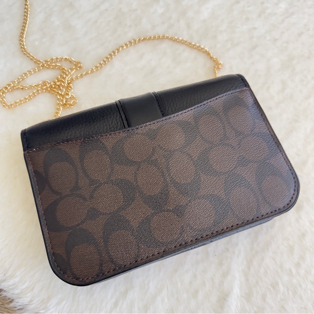 COACH AUTHENTIC Black and Brown Leather Shoulder Bag - Picture 10 of 13